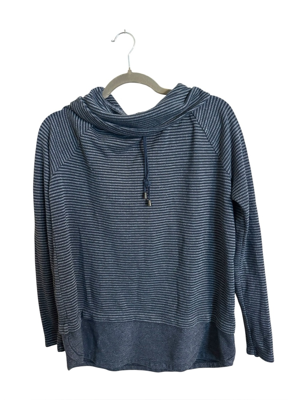 J. Jill Blue Striped Cowl Neck Pullover Sweater Small
